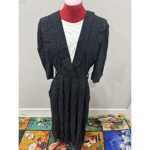 Vintage RJ Stevens by Carol Escritor Black Colorful Polka Dot Dress Sz 6 Pockets